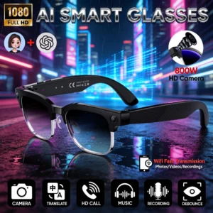2026 New 4K HD AI Smart Glasses Men 800W Pixel Camera Take a Picture 32GB WIFI Transmission Voice Assistant Smart Glasses Women