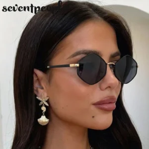 Vintage Steampunk Polygon Sunglasses Women 2025 Luxury Brand Classic Hexagon Sun Glasses Trendy Driving Shades For Ladies UV400
