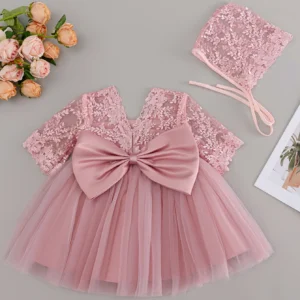 High Quality Bow Wholesale Fancy Wedding Beautiful Fashion Cute Baby Girls Flower Baby Girl Dress New Design