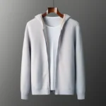 Zipper autumn and winter new 100% cashmere men o collar sweater loose fashion cardigan slim warm knit solid color long sleevetop