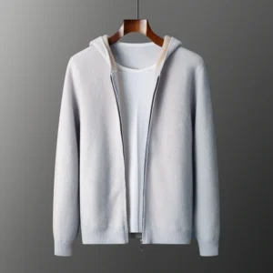 Zipper autumn and winter new 100% cashmere men o collar sweater loose fashion cardigan slim warm knit solid color long sleevetop