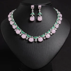 New Deluxe Delicate Oil Painting Drops Ladies Jewellery Necklace Earrings Set Party Banquet Prom Travel Dress Accessories M-343