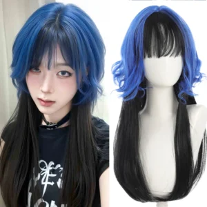 Synthetic Jellyfish Mullet Head Lengthened Summer Thin Men And Women Universal Cos Half-tied Wolf Tail Warrior Head Wig