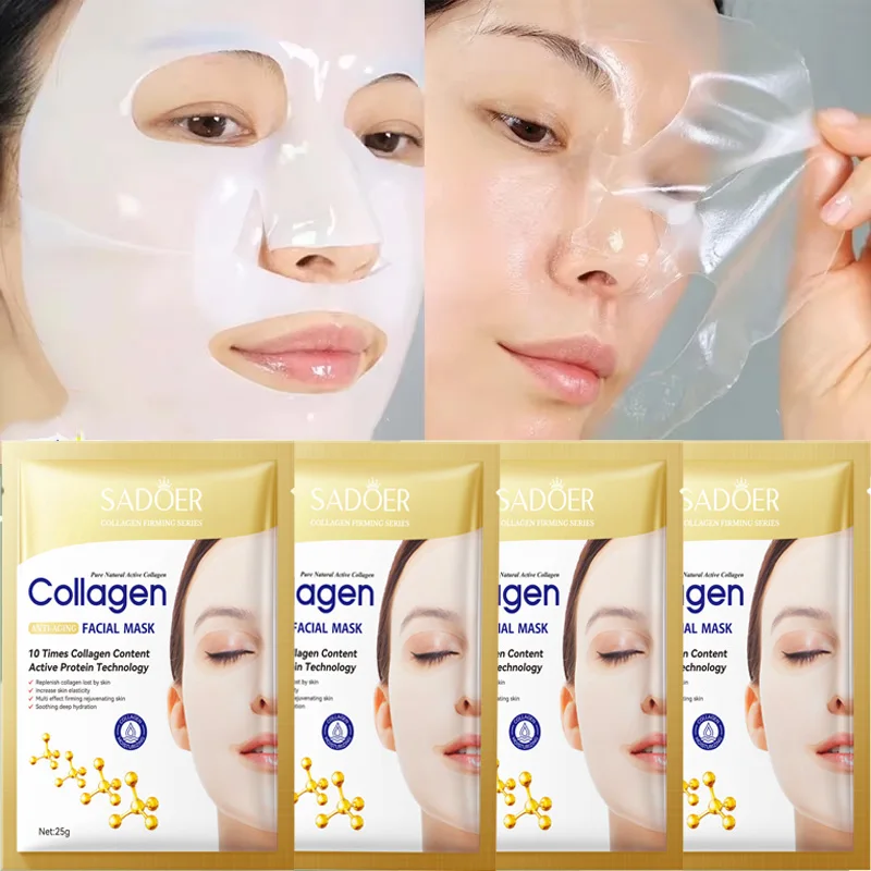 10PCS Collagen Anti Wrinkle Facial Mask Anti Aging Fade Fine Lines Firm Skin Moisturizing Brightening SkinCare Korean Cosmetics - Image 2
