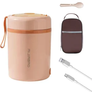 USB Plug Electric Lunch Box Office School Kids Stainless Steel Meal Heating Thermostatic Heater Car Truck Food Warmer Container