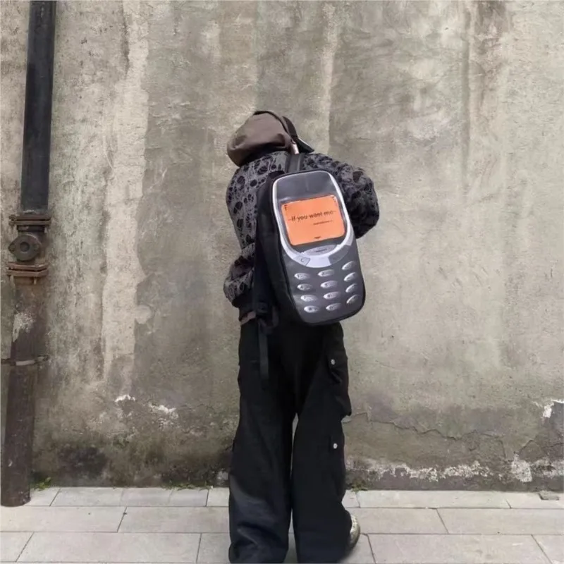 Fashion Funny Phone Backpack Men Leather Print Large Capacity Daypack Women Unique Creative Casual Versatile Travel Backpack New - Image 3