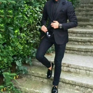 2025 Black mens clothing for Wedding Groom custom suit Tuxedos Blazer Coat Pants Slim Fit Prom men suits Masculino Costume Homme
