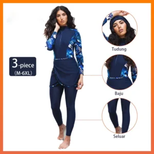 3PCS/Set Women Muslim Clothing Muslim Swimwear Long Sleeve Sport Swimsuit Burkini Swimming Maillot Bain Femme Musulmane Suit