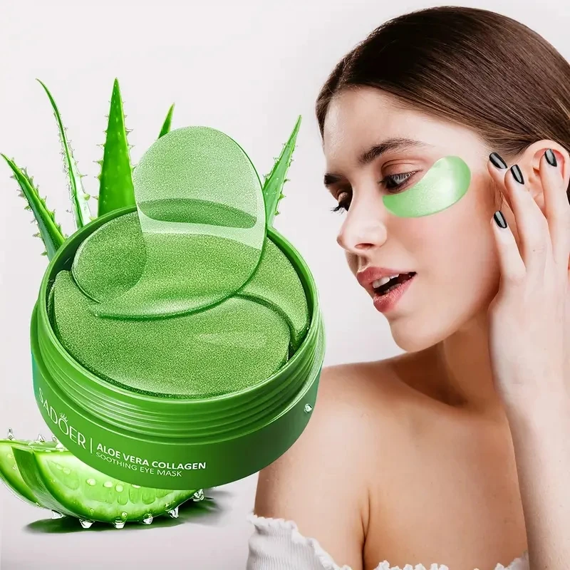 60pcs SAODER Aloe Vera Collagen Eye Mask Anti Dark Circles Eyes Bags Moisturizing Firming Eye Patches Eyes Skin Care Products