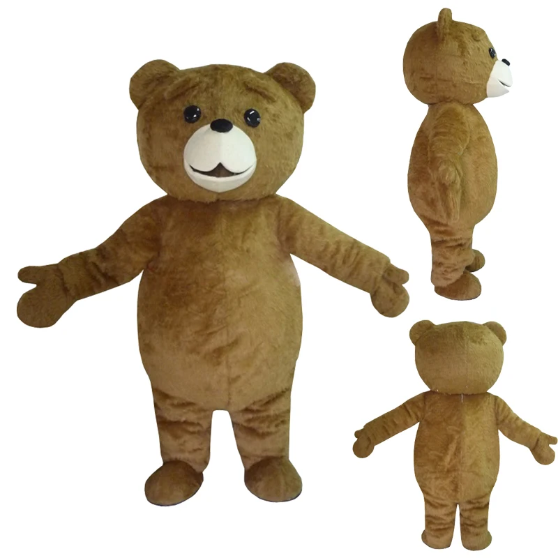 Bear Teddy Cartoon character Mascot Costume Adult Fancy Dress Advertising Costume Fur Plush Cospaly Clothe Party Animal Carnival