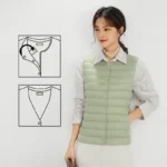 Spring Autumn Women Ultra Light 90% White Duck Down Vest Warm Winter Slim Waistcoat Under Parka Female Liner Portable Outwear