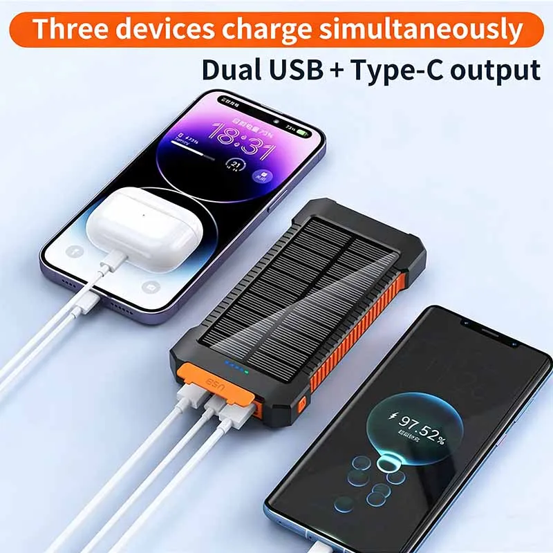 VIVO 500000mAh Solar Power Bank Large Capacity Super Fast Charging Outdoor Portable External Battery for iPhone Samsung Huawei - Image 3