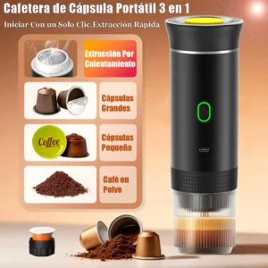 3-in-1 Wireless Electric Portable Capsule Coffee Machine for Car&Home Camping Coffee Maker Capsule Powder Travel Espresso Maker
