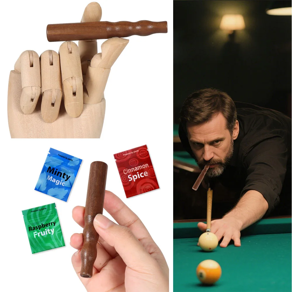 Quit Smoking Walnut Wood Stick with Flavored Air Inhaler Stick Nicotine-Free Natural Aromatherapy Smokeless Relieve Anxiety