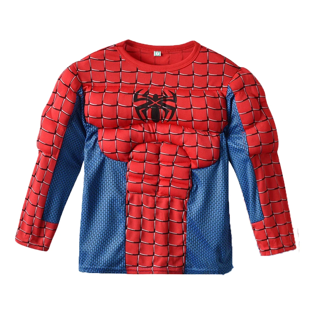Spiderman Costume Spider-Man Muscle Suit Cosplay Superhero Avengers Boys Girls Long Sleeve Top Pant Cape Halloween Birthday Gift - Image 6