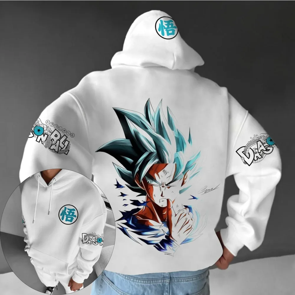 Dragon Ball Men's Hoodie Sweater Goku Japan Anime Summer Autumn New Boys Children's Long Sleeve Harajuku Parent-Child Clothing