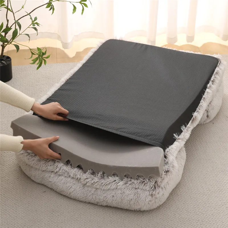 Dog Bed Dog Plush Pet Bed Winter Thickened Pad Dog Sleeping Bed Sofa Removable Pad Dog Small Large Dog square kennel - Image 2