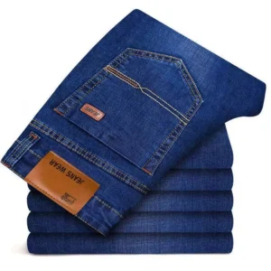 JEAN New Business Men's Jeans Casual Straight Stretch Fashion Classic Black Blue Work Denim Trousers Male Brand Clothing Men trs