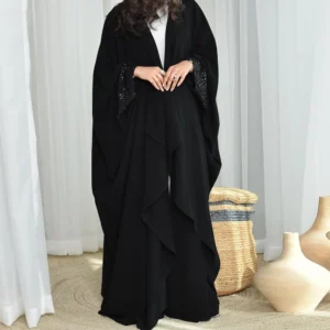 Ramadan Sequin Open Abayas for Women Muslim Dress Islam Jalabiya Eid Djellaba Kebaya Turkey Kaftan Kimono Cardigan Arabic Robe