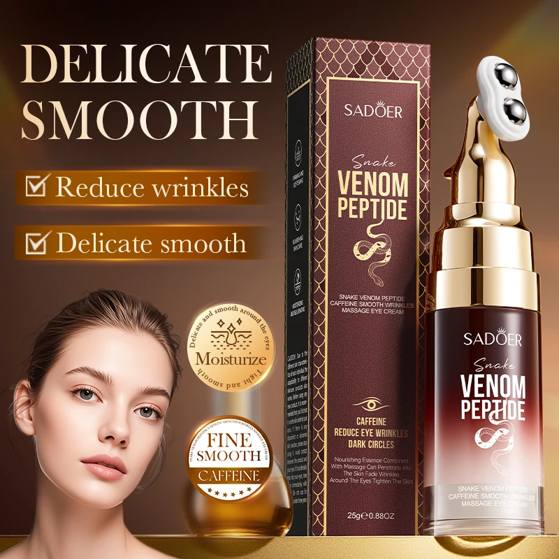 Snake Venom Peptide Caffeine Anti Wrinkle Massage Eye Cream Anti Dark Circles Anti-Aging Moisturizing Eyes Skin Care