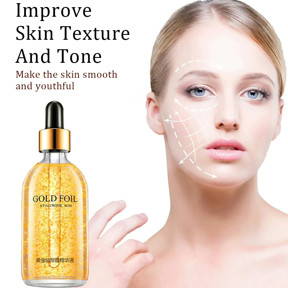 100ml 24k Gold Hyaluronic Acid Nicotinamide Face Serum Anti Aging Facial Lifting Collagen Essence Skin Care Whitening Serum - Image 2
