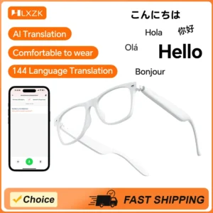 Business AI Glasses Translator Bluetooth Headphones Anti-Blue Light Sunglasses Hi-Fi Audio Earbuds Real-Time Translation Headset