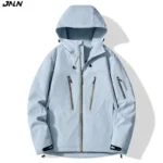 JNLN Unisex Rain Coat Hiking Camping Trekking Mountaineering Waterproof Jackets Men Women Outdoor Sporty Windproof Windbreaker