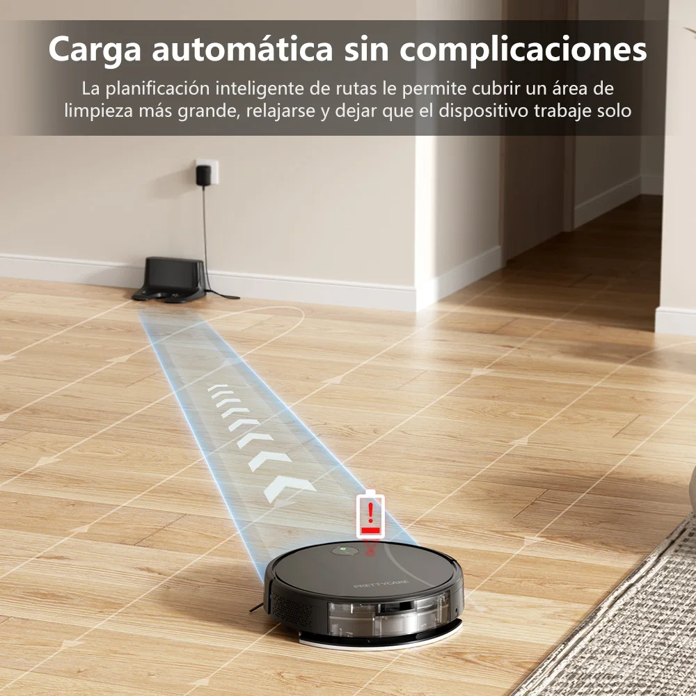 PrettyCare C2 Robot Vacuum Cleaner and Floor Mop, 5000Pa Suction, Robot Vacuum Cleaner with Auto Carpet Boost, Alexa/WiFi/App - Image 4