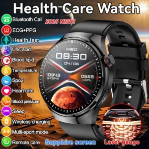2025 New GUHUAVMI Accurate Blood Lipid Uric Acid Smart Watch Men Women ECG+PPG Blood pressure Bluetooth call Health Smartwatches