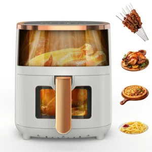 OYAJIA 1800W 6L Multi-Functional Air Fryer with Viewing Window, 8 Cooking Functions &Digital Display & Timer Function