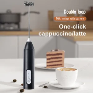 MINI Milk Frother USB Rechargeable 3 Speeds Foam Maker Coffee Whisk Mixer Electric Handle Blender Egg Beater Hot Cooking Tools
