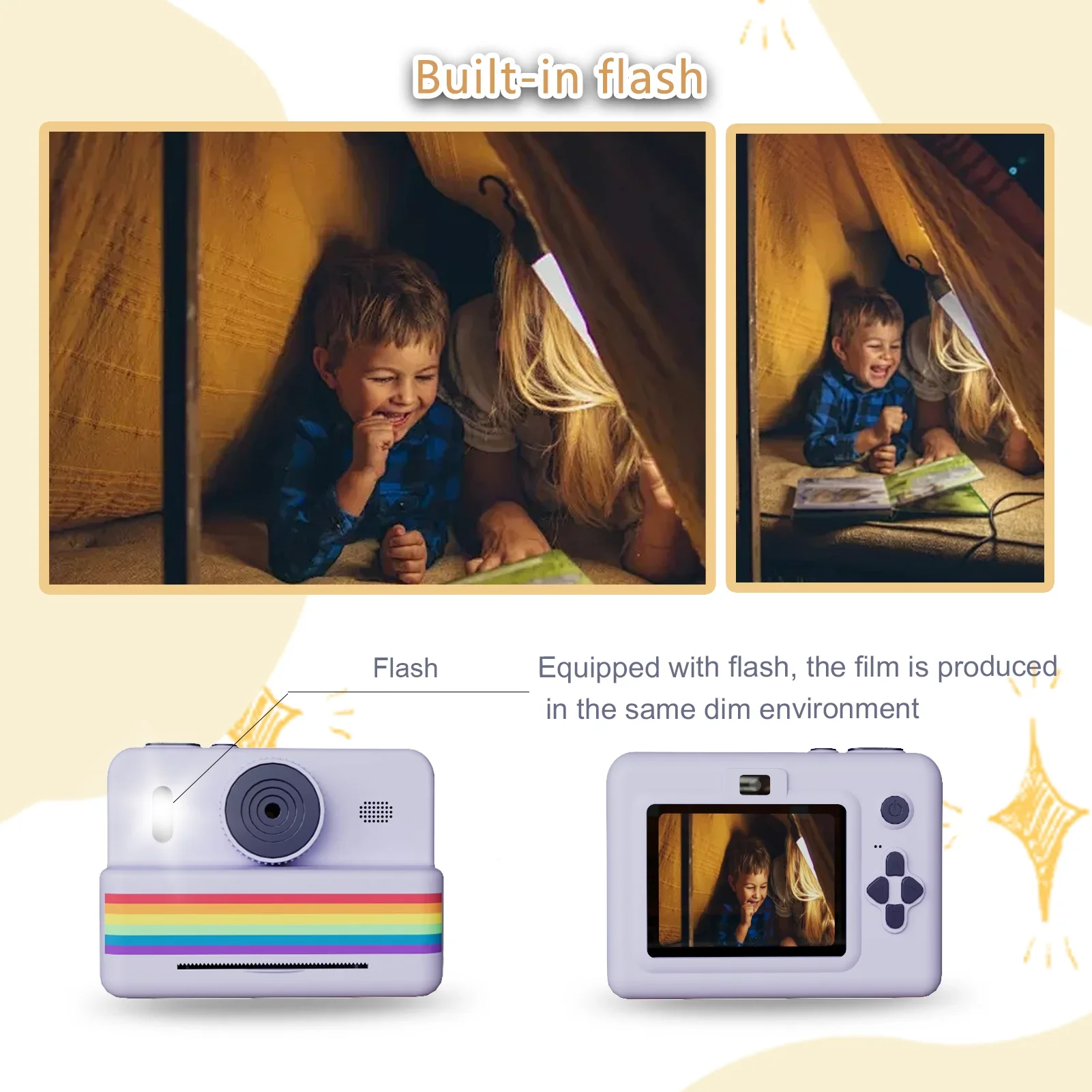 Kids Digital Camera With Instant Print Mini Printer 2.8inch Video Portable Thermal Instant Photo Print Kids Camera With Printer - Image 6