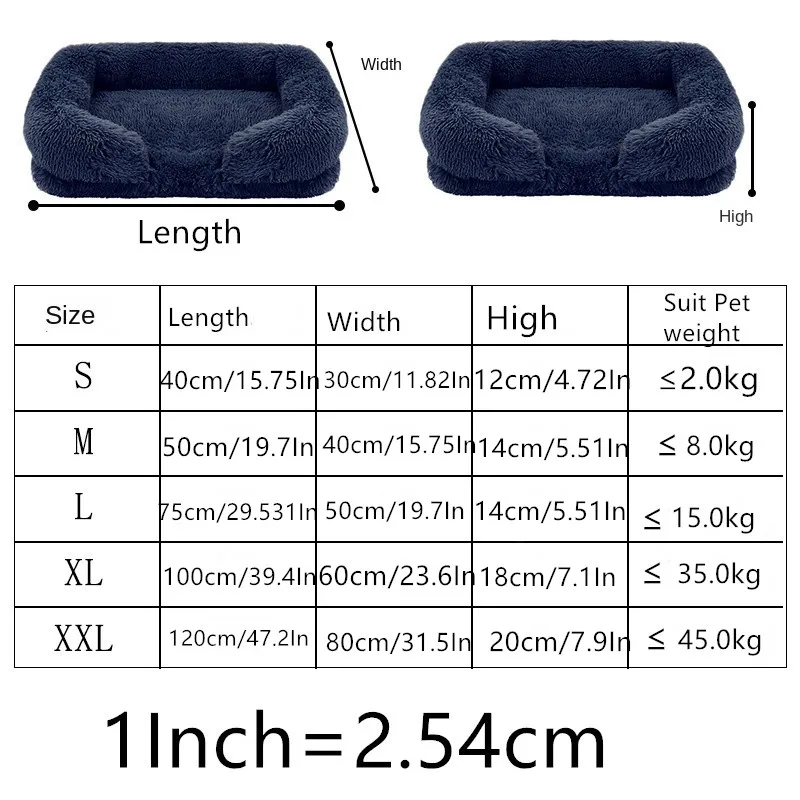 Dog Bed Dog Plush Pet Bed Winter Thickened Pad Dog Sleeping Bed Sofa Removable Pad Dog Small Large Dog square kennel - Image 6