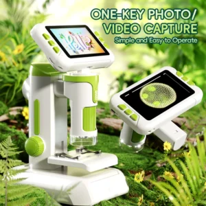P01 Multifunctional HD Microscope Children's Science Experiment Textbook Magnifier Telescope Handheld Digital Education Toy Gift