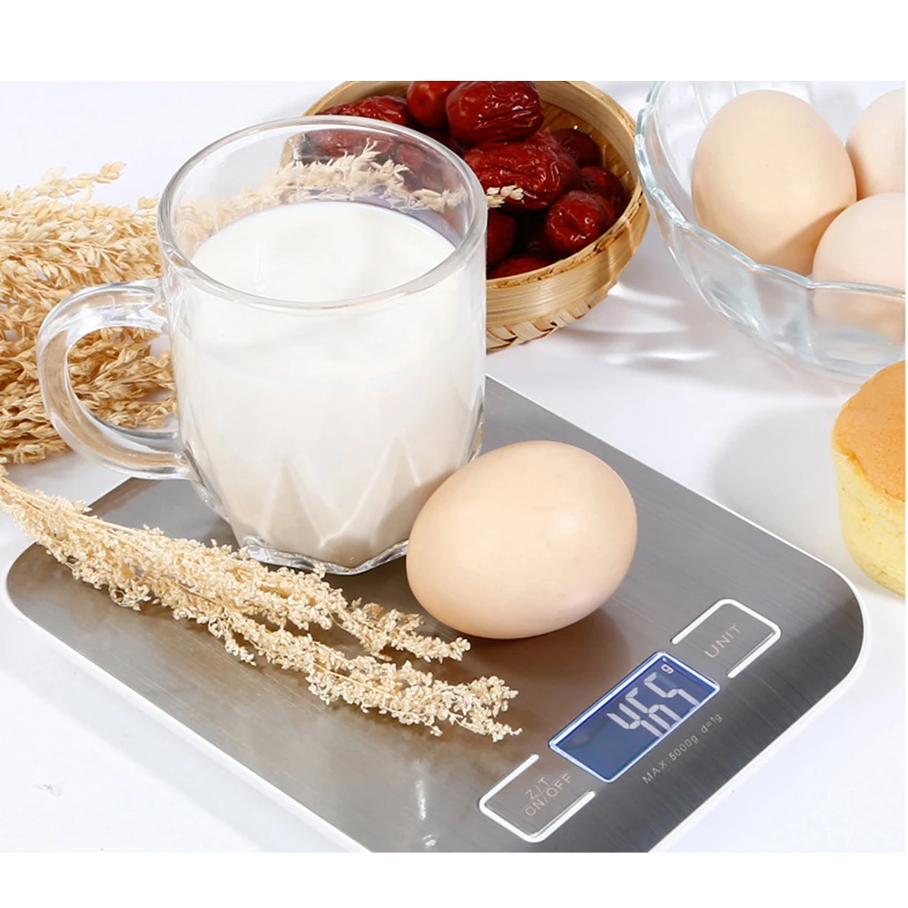 New 5kg/1g Portable Kitchen Scale Coffee Electronic Scale Stainless Steel Surface LCD Backlit Kitchen Food Scales Weighing Tool - Image 6