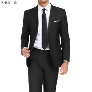 Suits For Men Wedding 2 Pieces Set Elegant Jackets Pants Blazers Slim Fit Formal Outfit Fashion Business Classic 2025 Costume