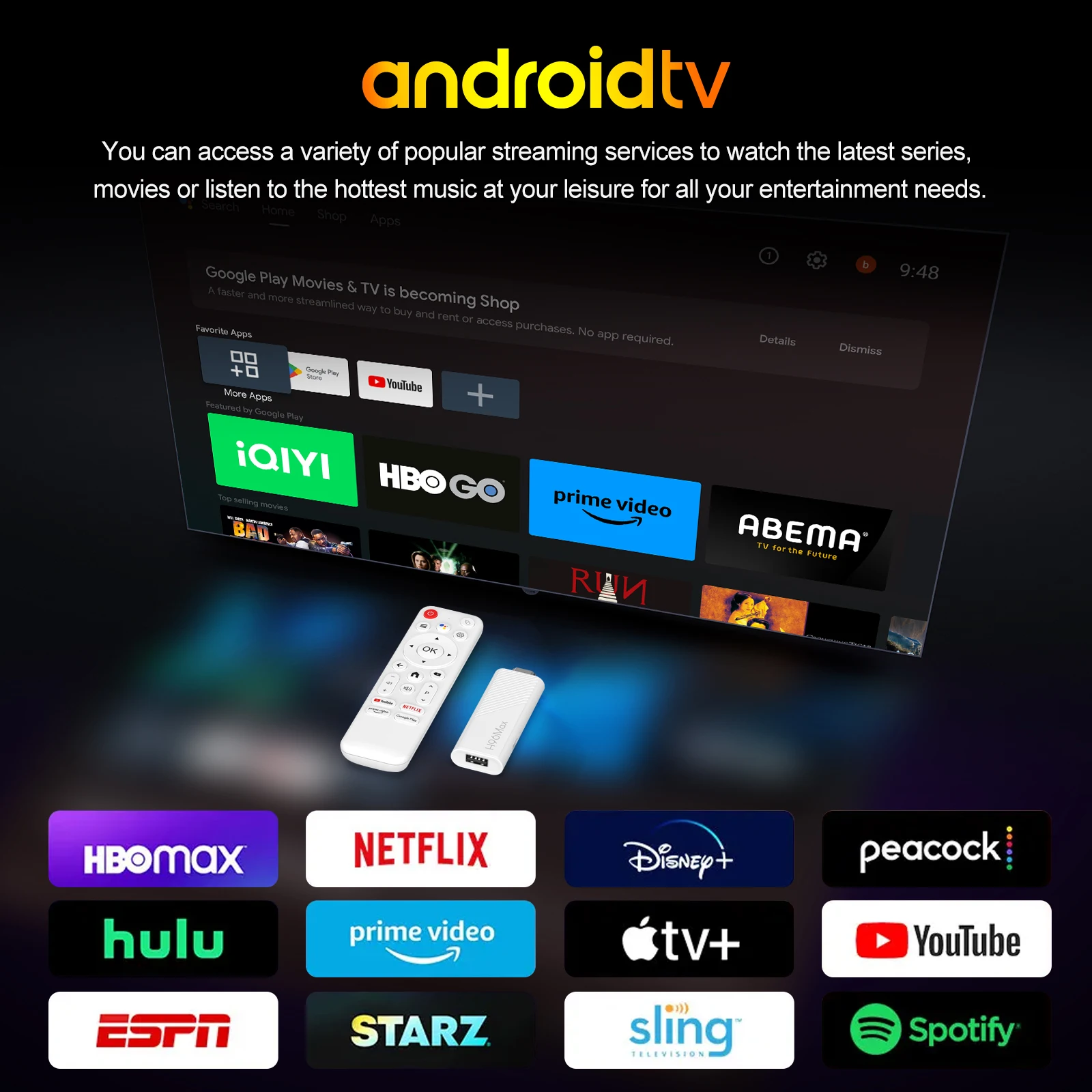 NEW H96Max H313 TV Stick 4K, Android TV 14, Quad Core ARM Cortex A53, WiFi 6 Portable Streaming Media, Netflix Smart TV Dongle - Image 3