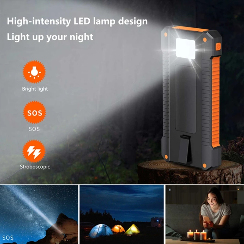 Lenovo 500000mah Solar Power Bank Portable Large Capacity Super Fast Charging Outdoor External Battery For Huawei Iphone Samsung - Image 5