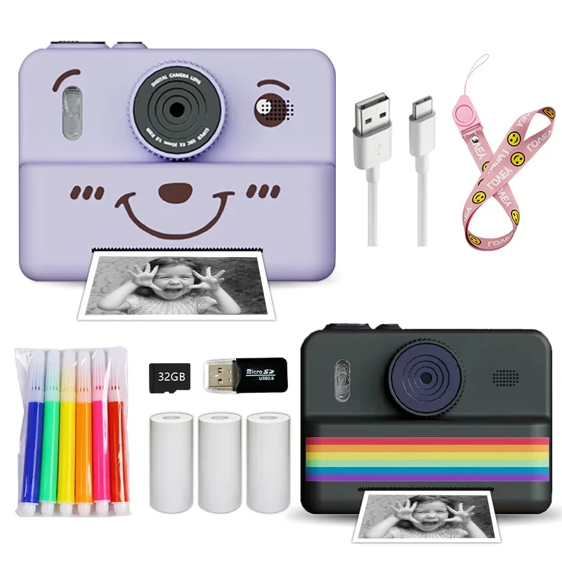 Kids Digital Camera With Instant Print Mini Printer 2.8inch Video Portable Thermal Instant Photo Print Kids Camera With Printer