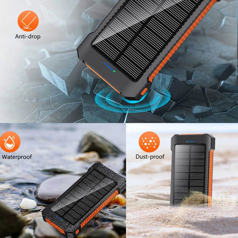 Lenovo 500000mah Solar Power Bank Portable Large Capacity Super Fast Charging Outdoor External Battery For Huawei Iphone Samsung - Image 6
