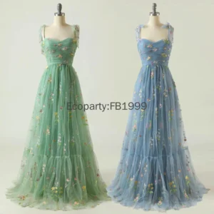 New Women Elegant Evening Party Dress 2025 Mesh Strap Sleeveless Lace Embroidery Dubai Banquet Gown Prom Dresses Female Vestidos