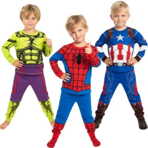 Avengers Superhero Pajamas Spiderman Iron Man Nightwear Suit Boys Long Sleeve Christmas Costume Sleepwear Halloween Cosplay Suit