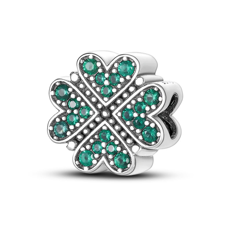 925 Sterling Silver Green Series Flower Tree Apple Pendant DIY Fine Beads Fit Original Charms Bracelet Women Jewelry Diy - Image 3
