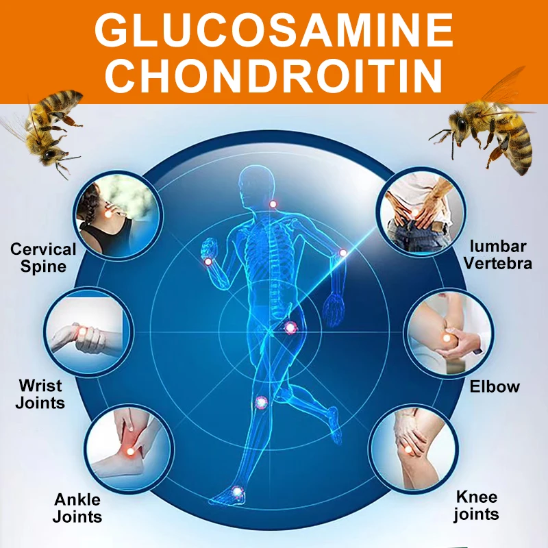 Glucosamine 1500 mg Chondroitin 1200 mg Extra Strength Capsules Joint Support Antioxidant Immune Support Supplement for Adults - Image 2